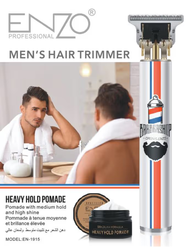 The ENZO EN-1915 hair clipper combines beard and hair trimming functions in one.