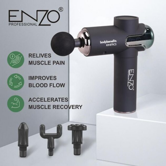 The Enzo EN-4803 sports massage gun features deep impact technology and smart charging.