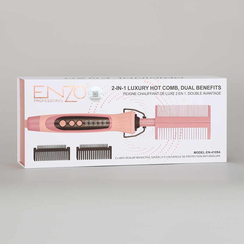 ENZO EN-4109A Professional 2-in-1 Electric Hair Straightening Comb