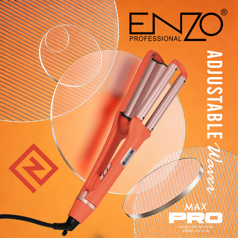 ENZOEN-9126 Professional 3-in-1 Three-Barrel Curling Iron - Digital Curling Iron