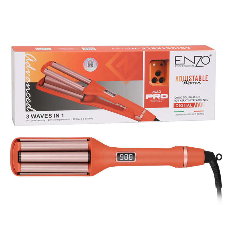 ENZOEN-9126 Professional 3-in-1 Three-Barrel Curling Iron - Digital Curling Iron