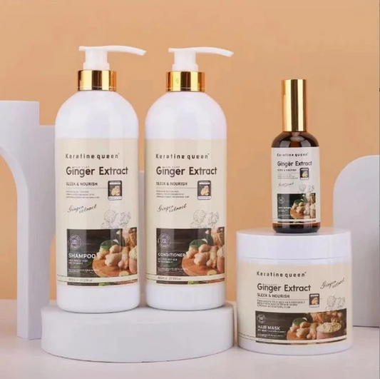 Hair Care Set Anti-Hair Loss Organic Natural Herbal Ginger Hair Growth Shampoo Set