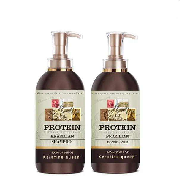 Natural Keratin Queen Shampoo and Conditioner Set, 4 Bottles