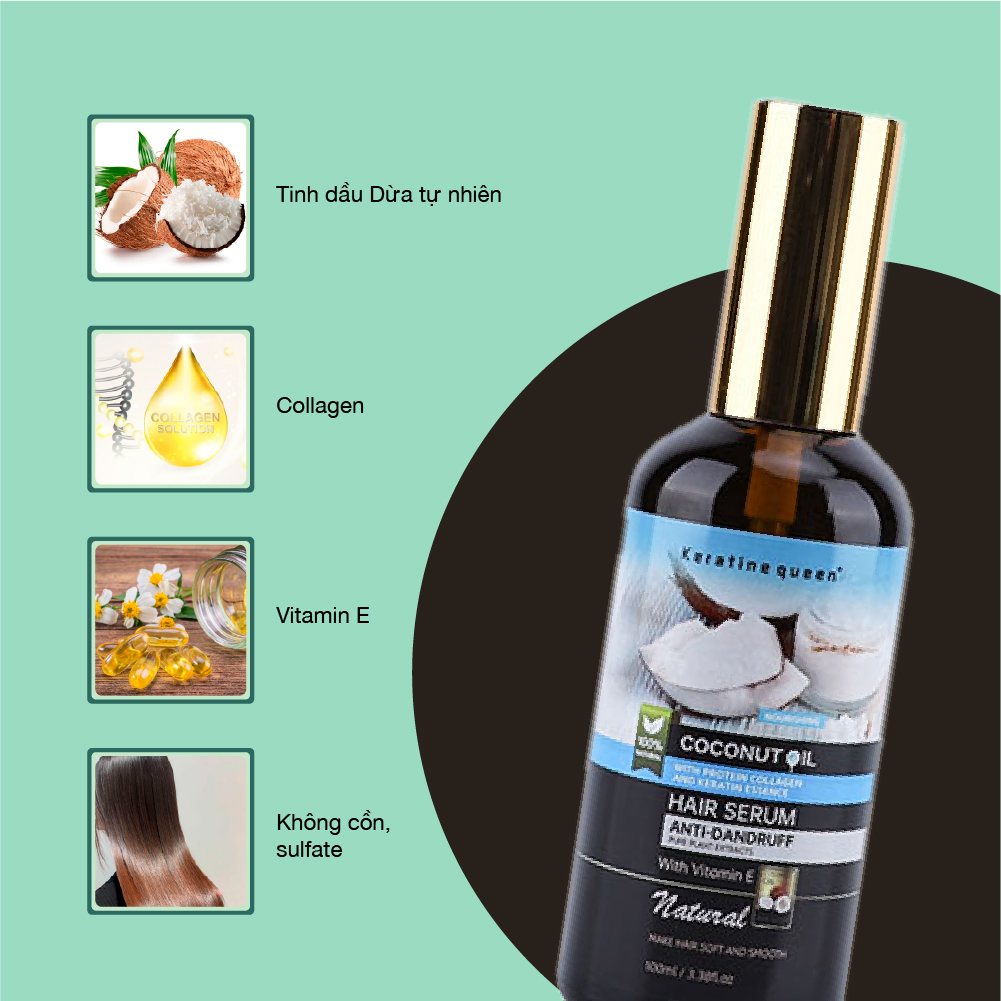 Coconut Oil Nourishing Hair Serum, Anti-Dandruff, 100ml