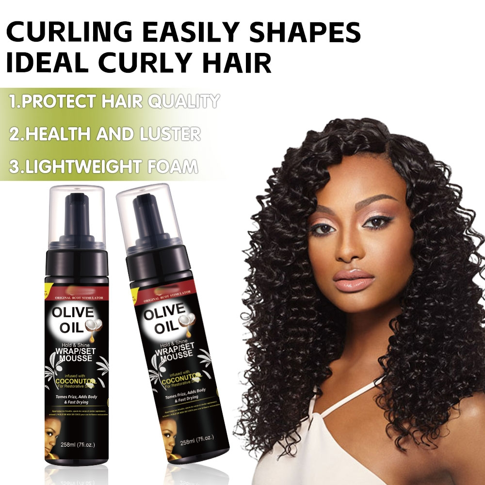Foaming Curl Mousse for Frizz Control Styling Mousse with Coconut Oil Foaming Wax, 258g