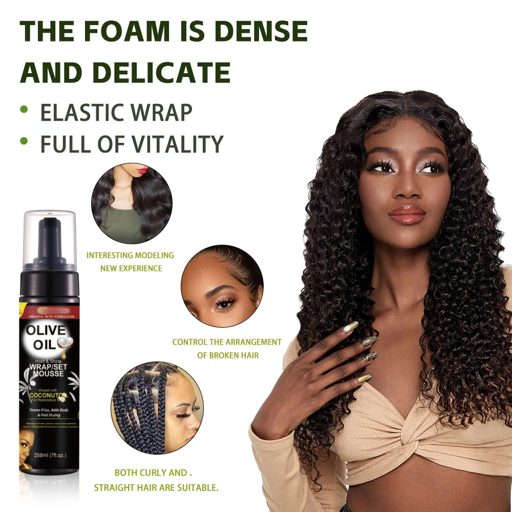 Foaming Curl Mousse for Frizz Control Styling Mousse with Coconut Oil Foaming Wax, 258g