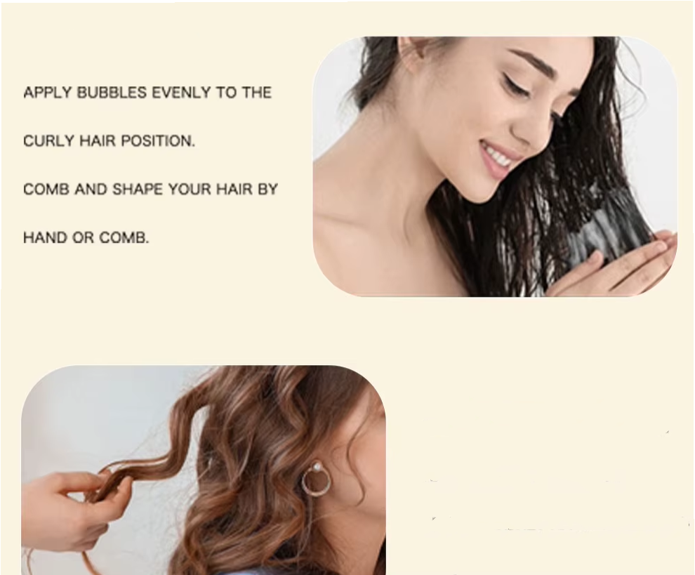 Oil Control Foam Curling Mousse with Coconut Oil Foam Wax for Curling, 220g