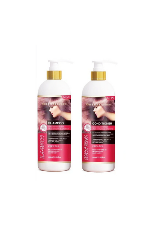 Formulated with keratin, botulinum toxin and collagen. Shampoo and conditioner set