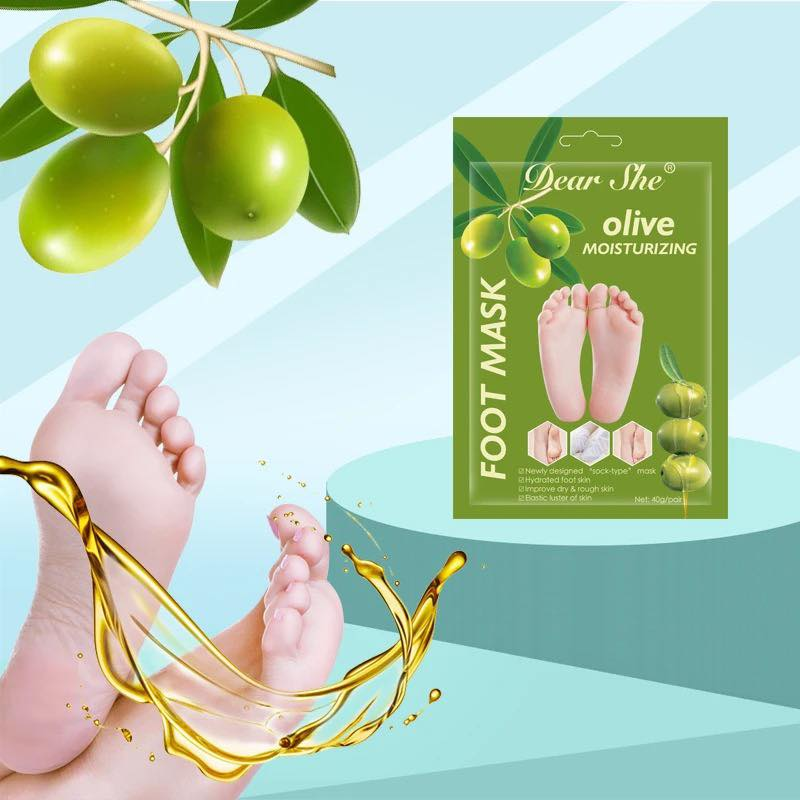 Olive Exfoliating Moisturizing Foot Mask, 2 Sheets - 40g