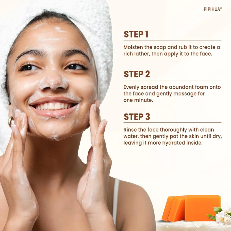 Kojic Acid and Vitamin C Handmade Soap, Orange Scent, 100g
