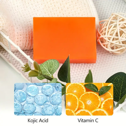 Kojic Acid and Vitamin C Handmade Soap, Orange Scent, 100g