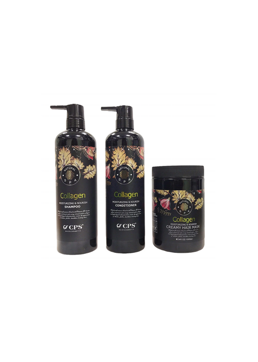 Collagen Moisturizing Nourishing Shampoo and Conditioner Set, 3 Bottles