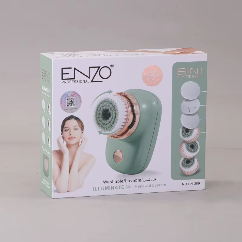 ENZO EN-209 6-in-1 Facial Cleansing Brush, ABS Electric Facial Cleansing Brush, Deep Cleansing, Exfoliation, Massage