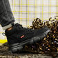 GUYISA Steel Toe Safety Shoes - Lightweight Non-Slip Work Shoes, Black