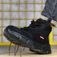 GUYISA Steel Toe Safety Shoes - Lightweight Non-Slip Work Shoes, Black