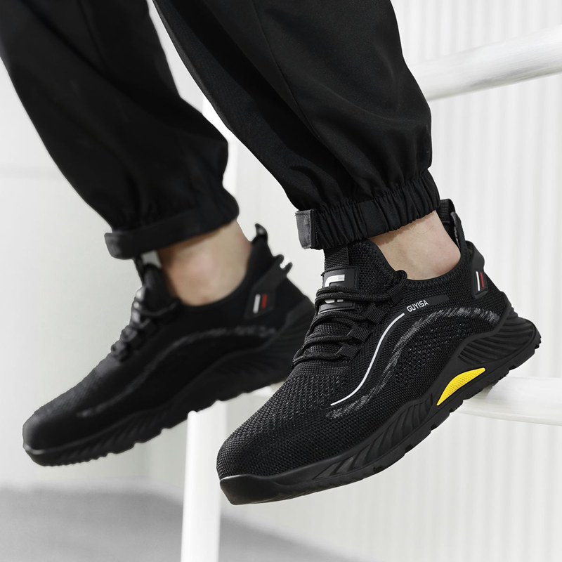 GUYISA SPORT Safety Shoes - Lightweight Steel Toe Work Sneakers for Men