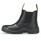 GUYISA slip-on steel toe safety boots, black leather Chelsea style work boots