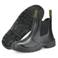 GUYISA slip-on steel toe safety boots, black leather Chelsea style work boots