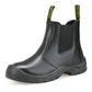 GUYISA slip-on steel toe safety boots, black leather Chelsea style work boots
