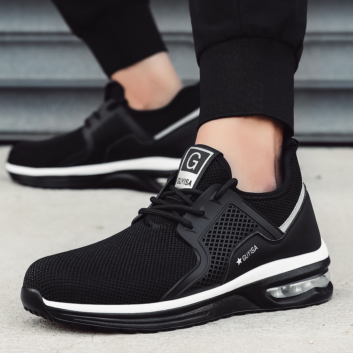 GUYISA Safety Shoes - Steel Toe, Puncture-Resistant Lightweight Work Shoes