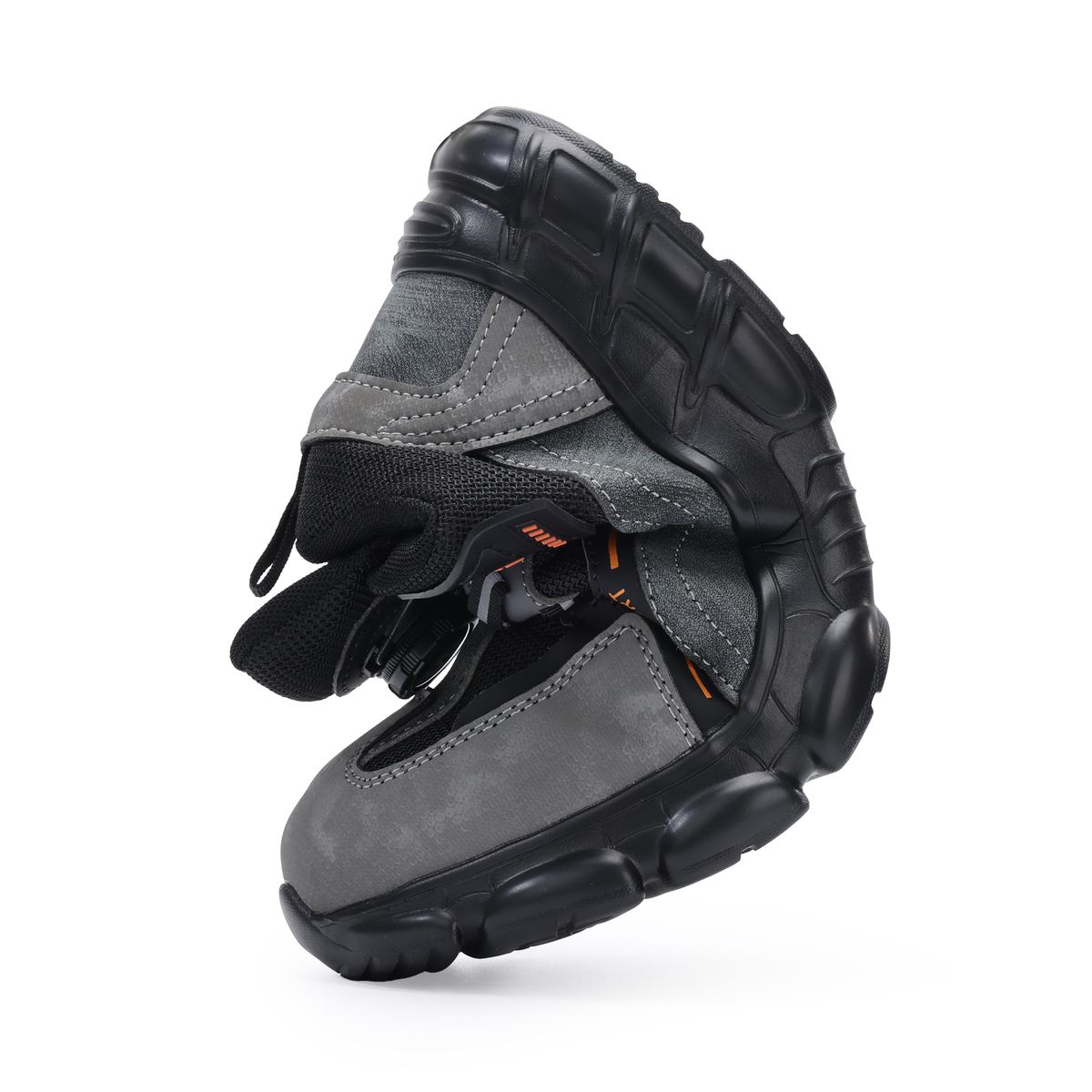 GUYISA Safety Shoes-Steel Toe, Air Cushion Work Sneakers with Rotary Lacing