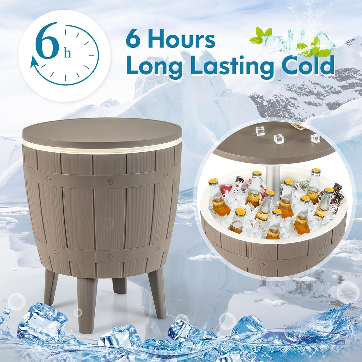 Ekko 3-in-1 extendable tabletop ice bucket, perfect for backyard parties