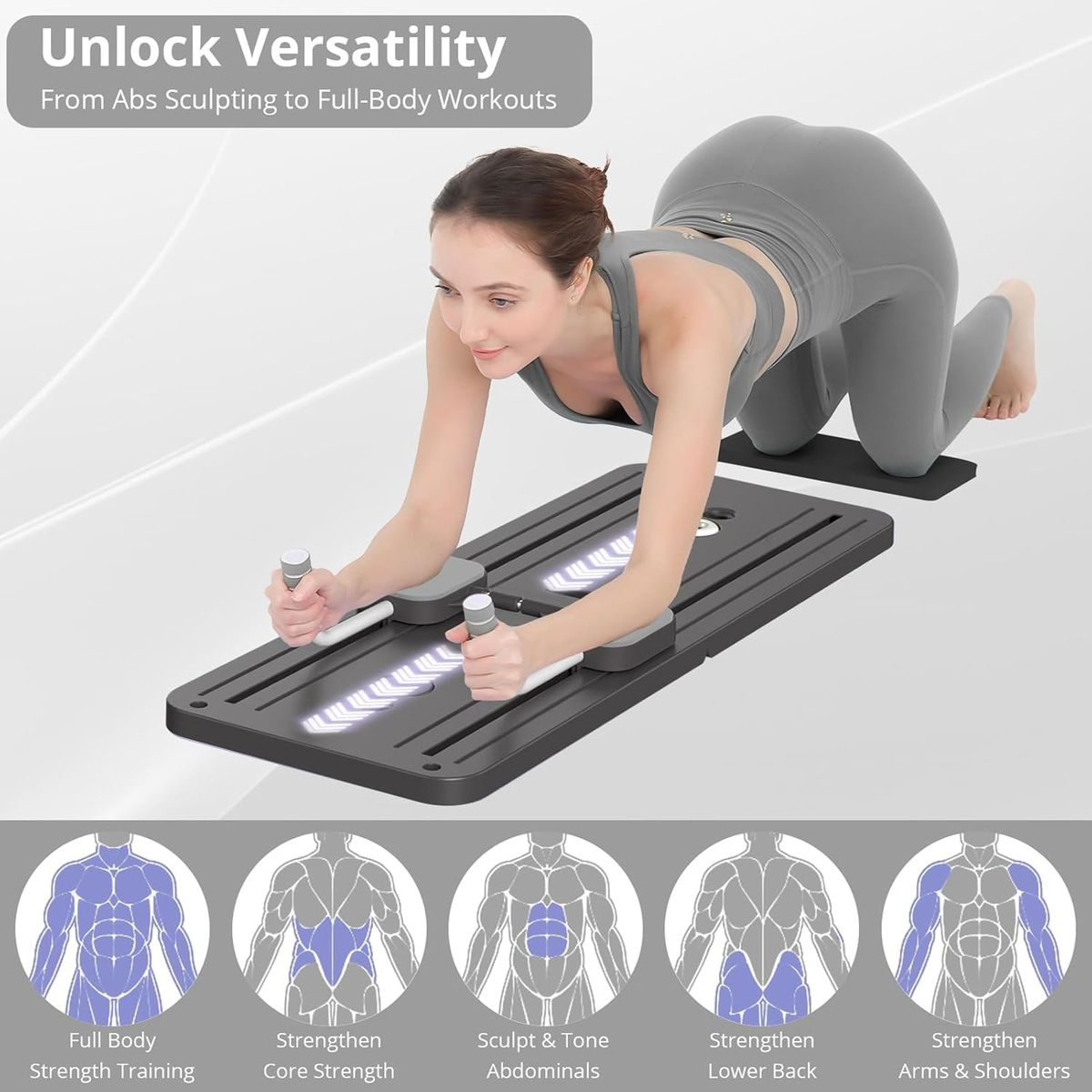 SPORTS - Pilates Instrument Board - Multi-functional Folding Instrument Board - Black/Purple