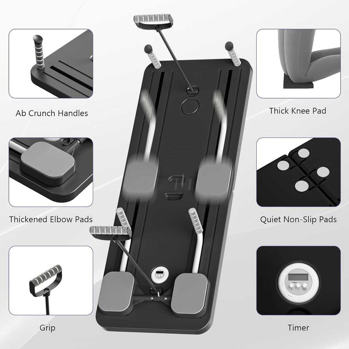 SPORTS - Pilates Instrument Board - Multi-functional Folding Instrument Board - Black/Purple