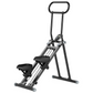 SPORTS Home fitness stepper, foldable aerobic stair climber, full-body workout - Black/White