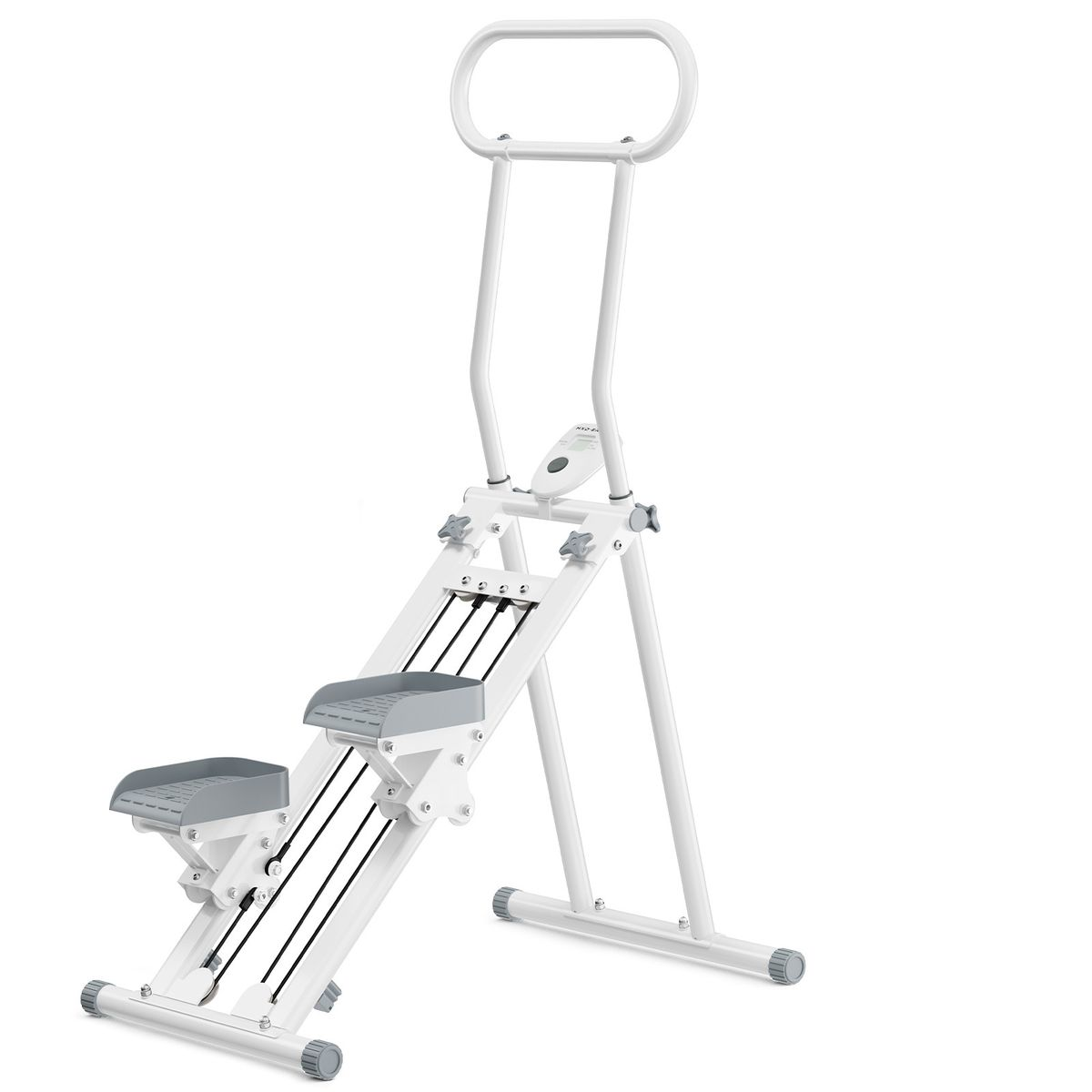 SPORTS Home fitness stepper, foldable aerobic stair climber, full-body workout - Black/White