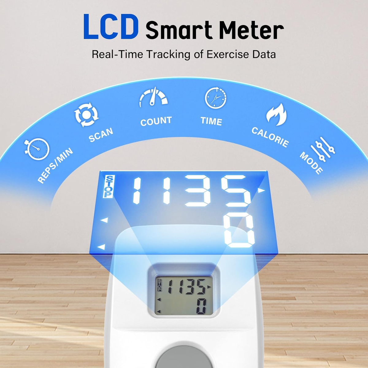 SPORTS Home fitness stepper, foldable aerobic stair climber, full-body workout - Black/White