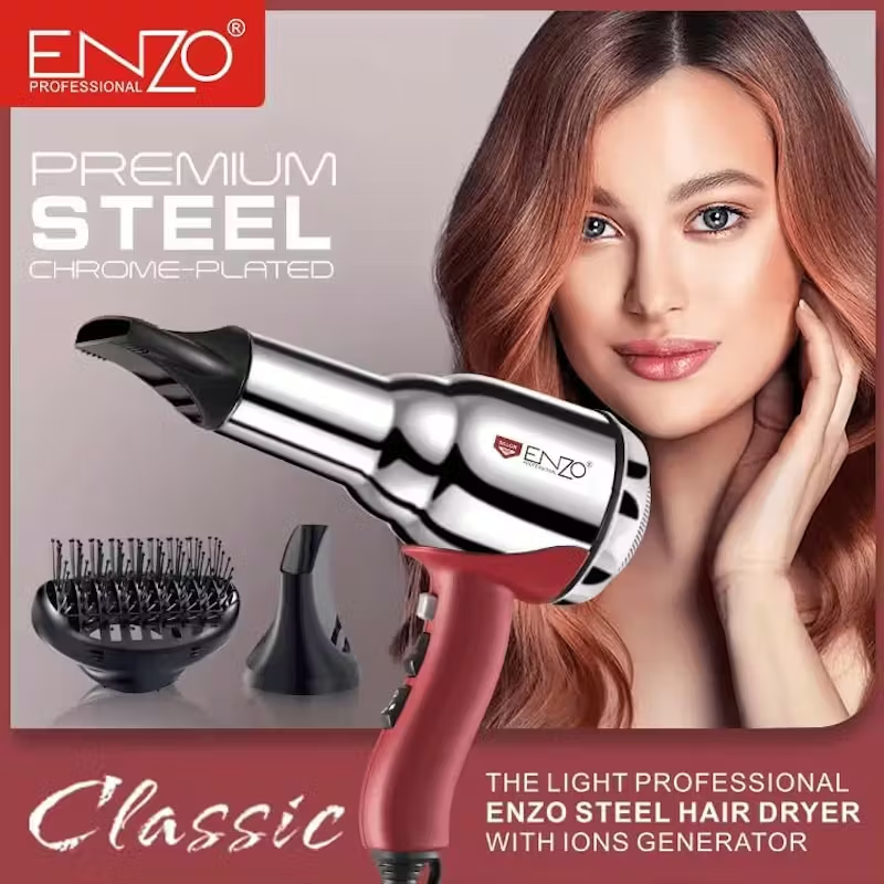 ENZO EN-2997 Professional Stainless Steel Hair Dryer