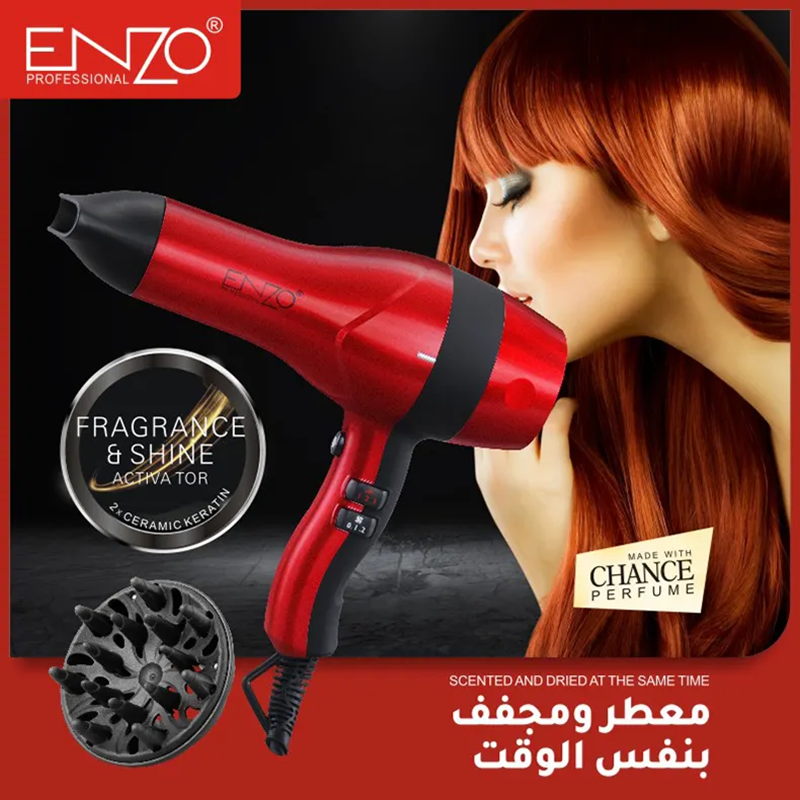 ENZO EN-6030 Portable Mini Lightweight Electric Hair Dryer, Suitable for Home, Travel, and Hotels