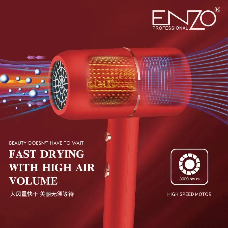 ENZO EN-6080, Professional Hair Dryer with Quick Drying Function