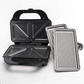ENZO ITA-50035 2-in-1 Breakfast Sandwich Panini Waffle Electric Grill, Non-stick Coated Bread Maker, Household Smokeless Stainless Steel Grill.