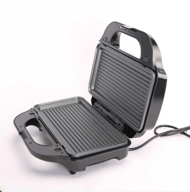 ENZO ITA-50035 2-in-1 Breakfast Sandwich Panini Waffle Electric Grill, Non-stick Coated Bread Maker, Household Smokeless Stainless Steel Grill.