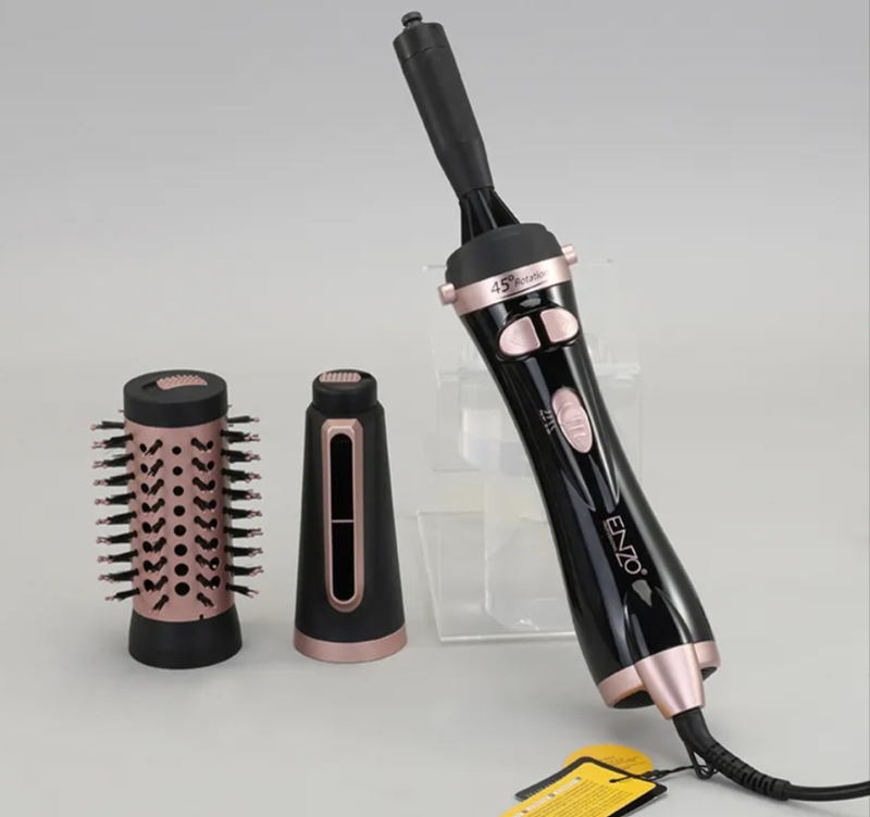 ENZO EN-757 Professional 2-in-1 Hair Comb, 45-degree rotating brush, volumizing hair dryer, one-step electric hair styler, hot air comb