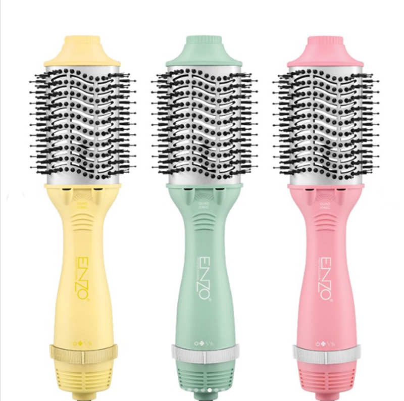 ENZO EN-6210 Electric Hot and Cold Air Styling Comb, One-Step Hair Dryer, Volumizing Tool, 3-in-1 Negative Ion Straightening Comb, Multiple Colors