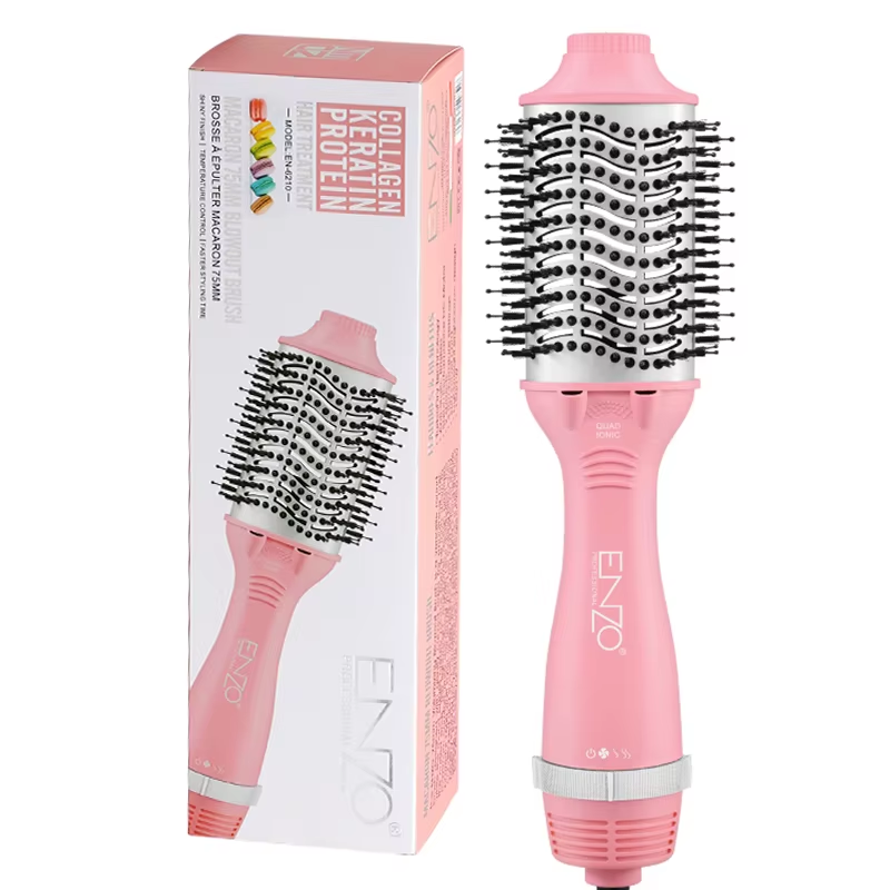 ENZO EN-6210 Electric Hot and Cold Air Styling Comb, One-Step Hair Dryer, Volumizing Tool, 3-in-1 Negative Ion Straightening Comb, Multiple Colors