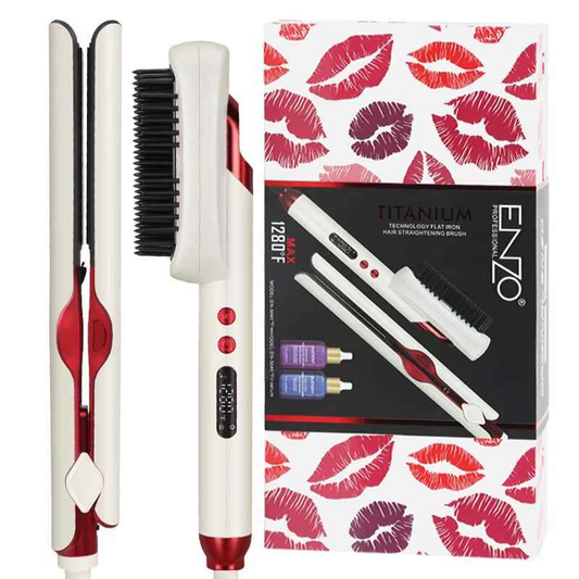 ENZO EN-3846 Titanium Straightener – High-Temperature Hair Straightening Brush
