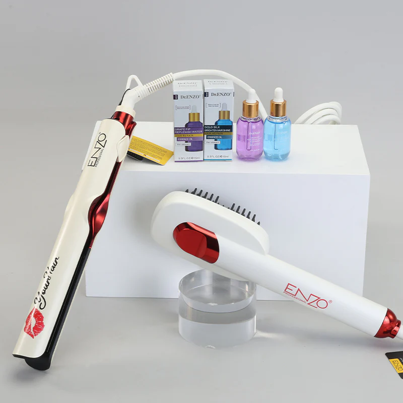 ENZO EN-3846 Titanium Straightener – High-Temperature Hair Straightening Brush