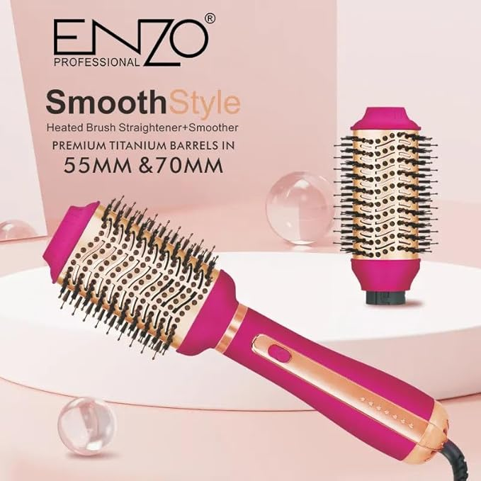 Enzo EN-6216 Professional 2-in-1 Hair Straightener and Hot Air Comb – Ionic Hair Dryer and Styling Comb