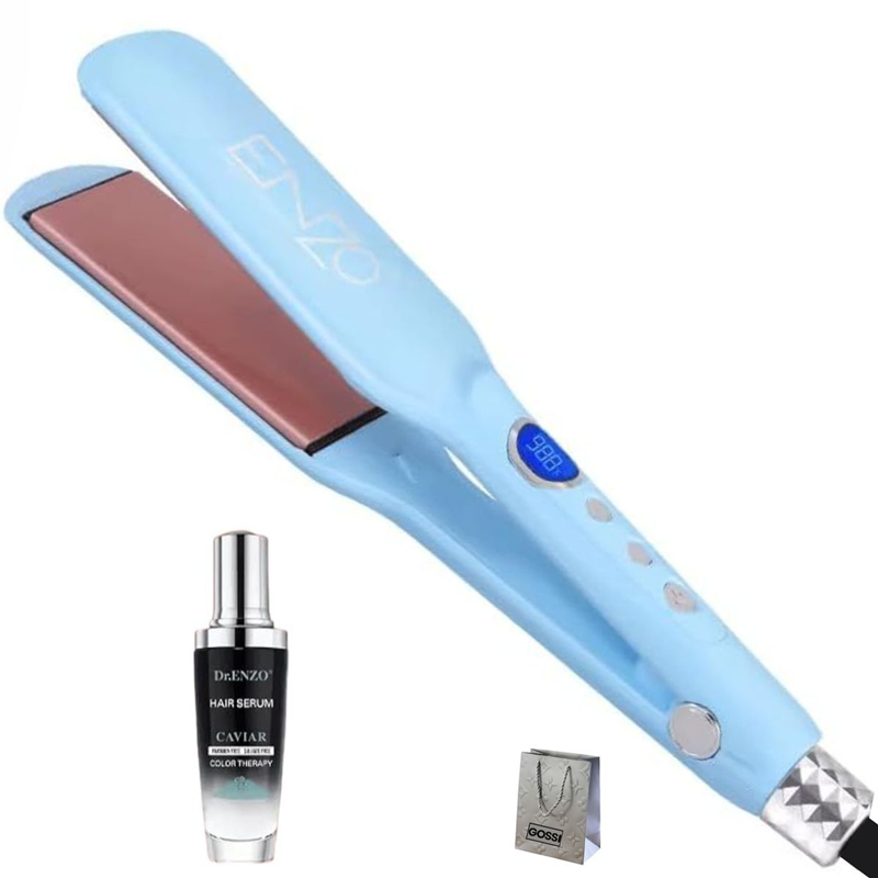 Enzo EN-3215 Titanium Tourmaline Hair Straightener & Caviar Color Protecting Essence