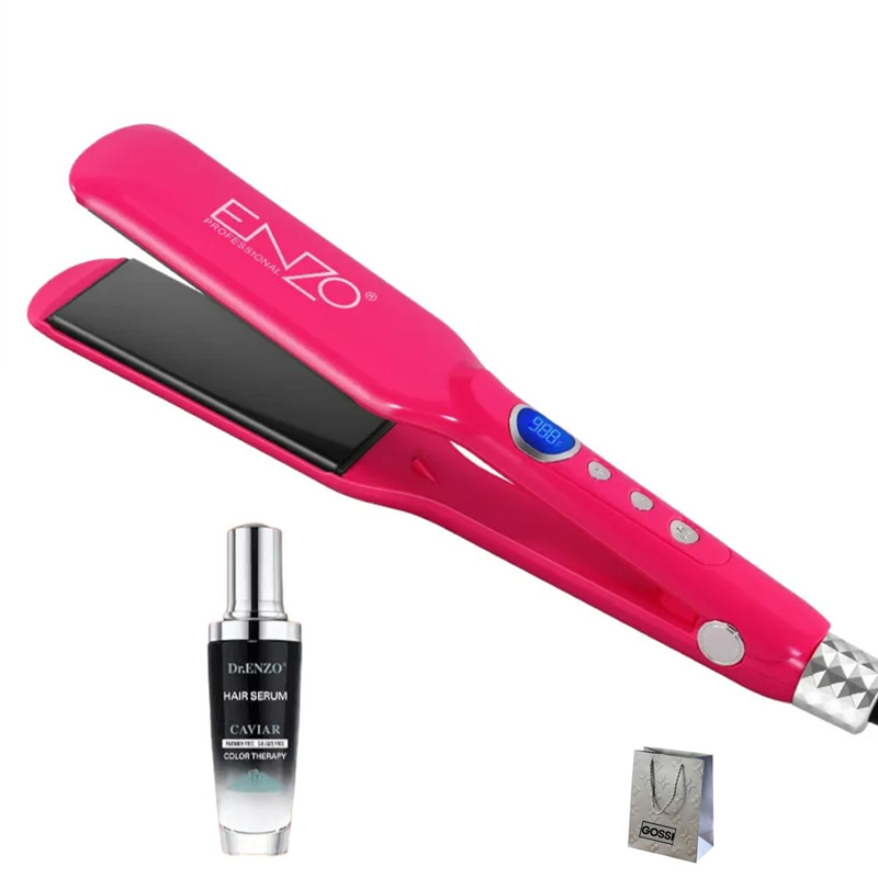 Enzo EN-3215 Titanium Tourmaline Hair Straightener & Caviar Color Protecting Essence
