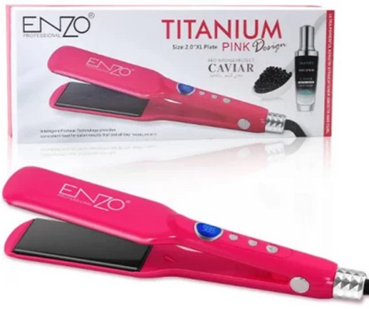 Enzo EN-3215 Titanium Tourmaline Hair Straightener & Caviar Color Protecting Essence