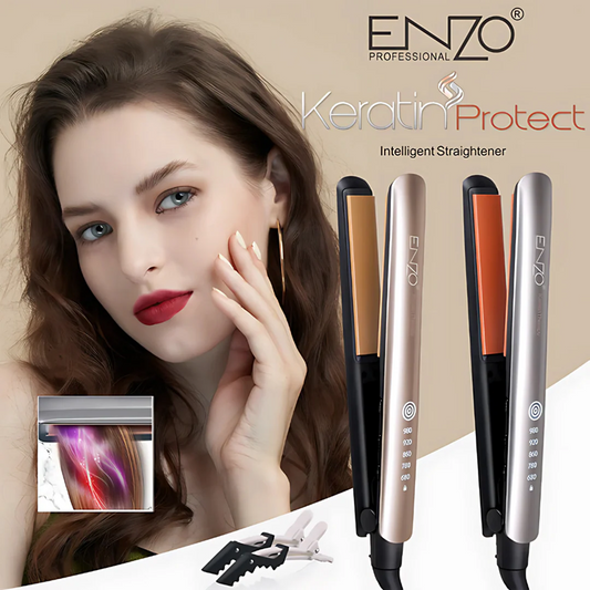 ENZO EN-3860 2-in-1 Professional Hair Straightener and Curler with Temperature Control, Rapid Heating, Straightener, Curling Iron, and Wave Tool