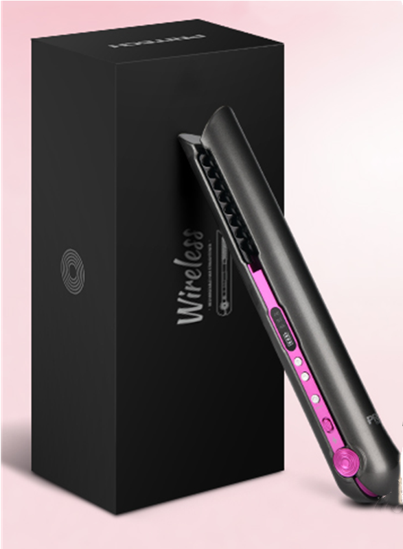 TA-2888, 4800mAh Wireless 2-in-1 Hair Straightener/Curler - Portable, USB Rechargeable, Wet and Dry Use