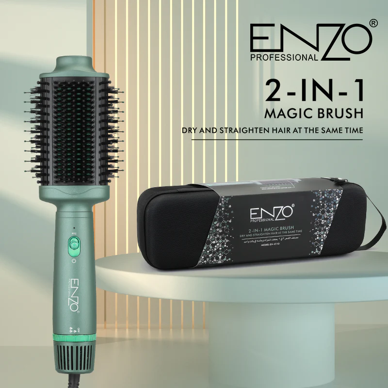 ENZO EN-4110 Hair Comb, 2-in-1 Professional Negative Ion Hair Comb.
