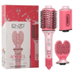 ENZO EN-4117 Professional 3-in-1 Electric Hair Dryer Comb, Heart-Shaped Hot Air Styling Comb Set
