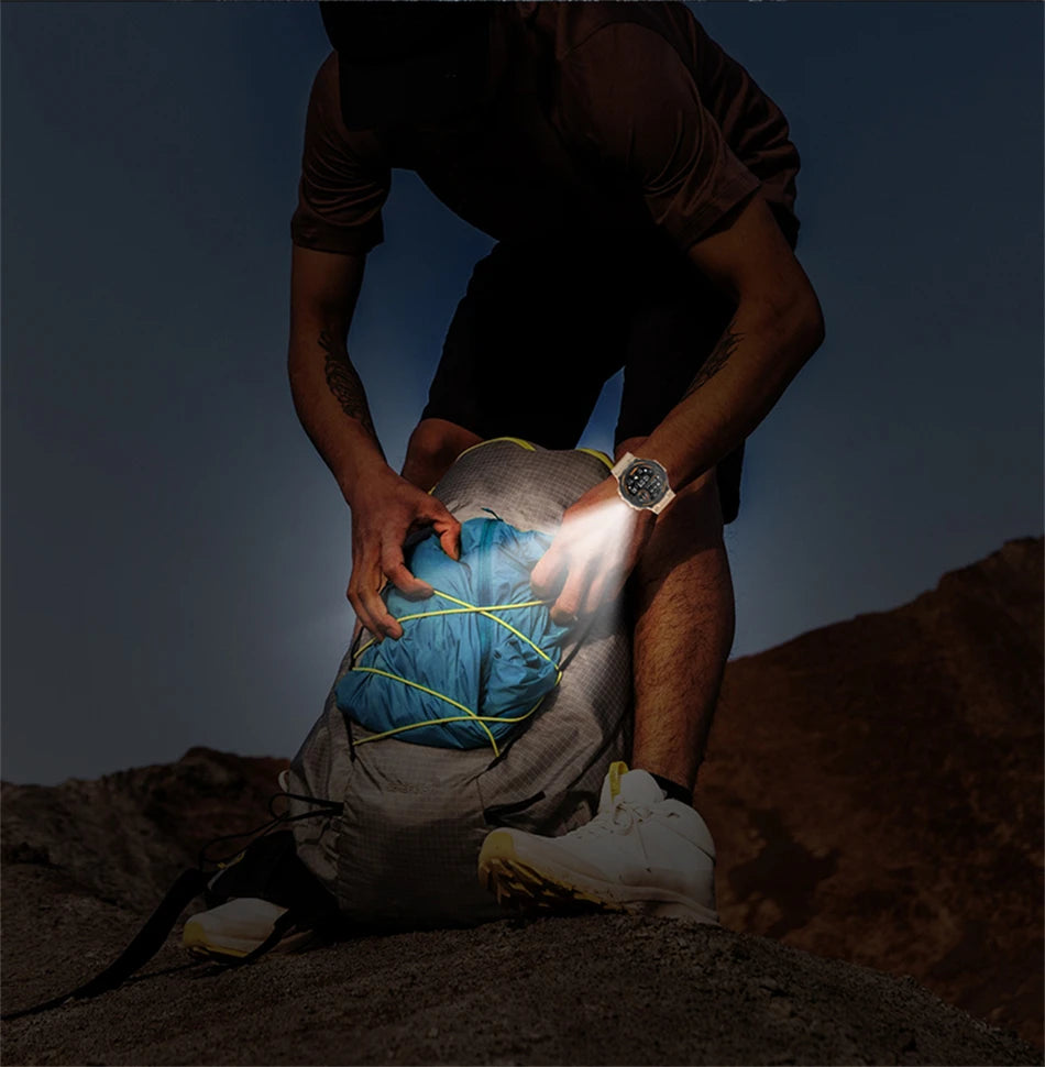 TOXIYA Outdoor Military Rugged Smartwatch Men GPS Sports Fitness Waterproof Watch Bluetooth Call with LED Lights